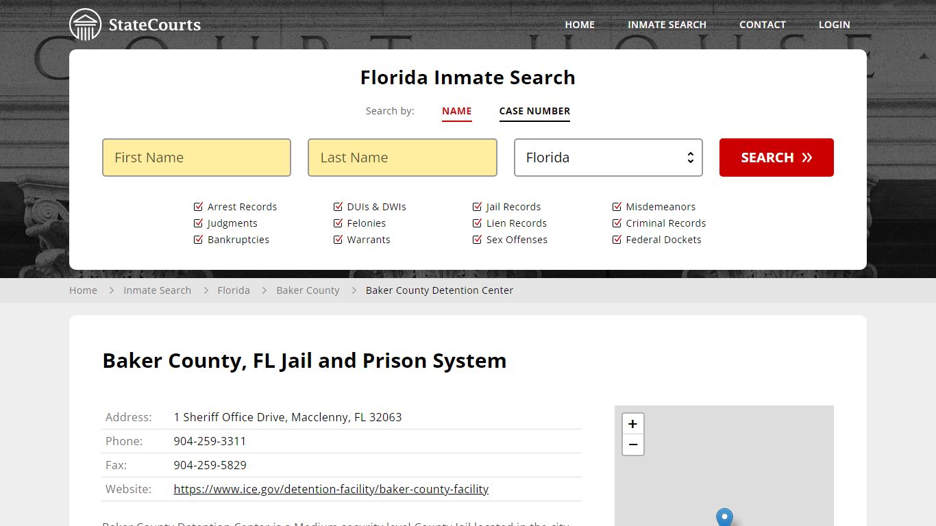 Baker County Detention Center Inmate Records Search, Florida - StateCourts